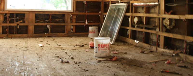 Hardwood floor damage: Cupping, buckling or dark stains in wood floors after a leak.